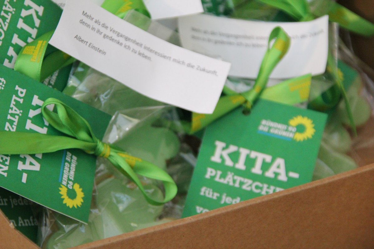 Unsere "Kita-Plätzchen" für bessere Kinderbetreuung. ©Bündnis 90/Die Grünen Brandenburg